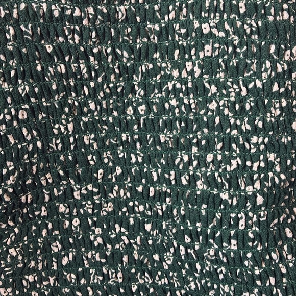 Reformation green floral pinto long sleeve smocked blouse top XS - Picture 14 of 14